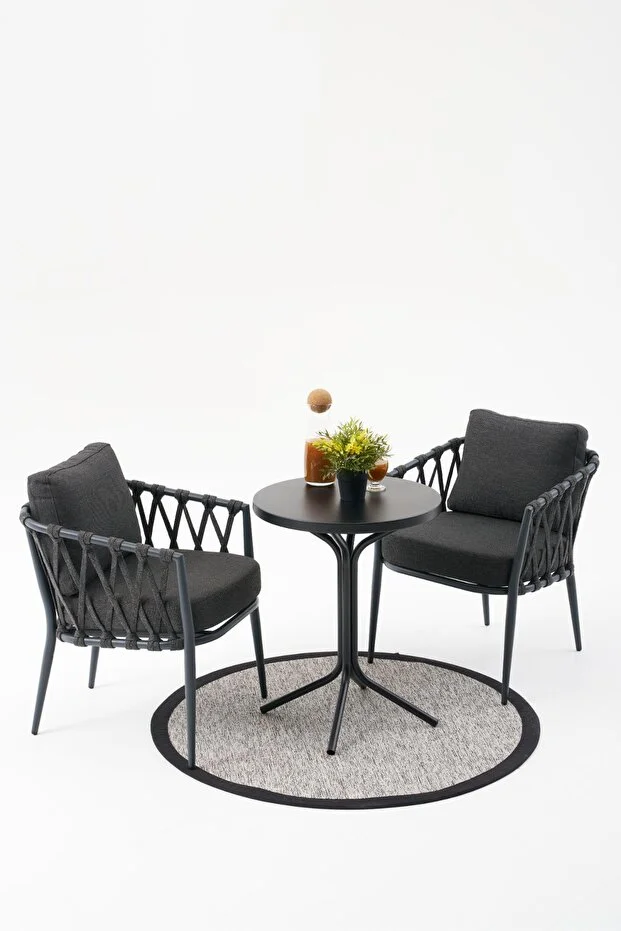 Rapunzel Bahçe Balkon Bistro Set ANTRASİT